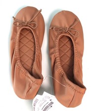 ISOTONER Satin Ballet Slippers Size SM 5-6 Copper Retail 32