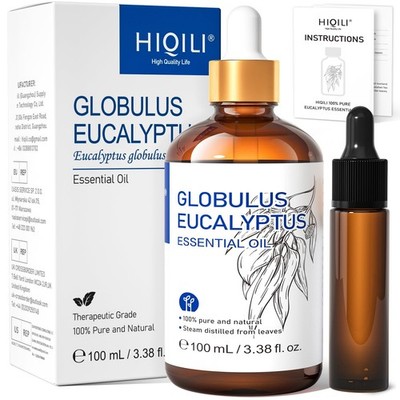 HIQILI 100ML Eucalyptus Essential Oil for Spray, Diffuser  Skin, 100 Pure Und...