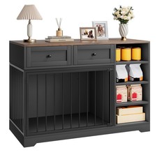 47 Large Dog Crate, Dog Kennel Indoor with 2 Drawers and 4 Shelves, Dog Crat...