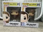 Funko Pop! The Office Jim Halpert #870 & Pam Beesly #872 Vinyl Figures Set NEW