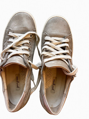 Paul Green Unisex Lace-Up Sneakers US 8  EU 37 Gray/White Metallic Pre-Owned