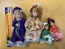 1:12 4 pot doll house victorian pot lady dolls , international edwardian bundle