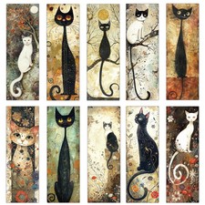 50 PCS Funny Cat Paper Bookmarks Cute Animal Page Marker Clips Reading Gifts