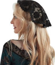 Chapel Cap Veil Lace Headcovering for Women Church Mantilla Veil S100