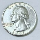 1961 D Washington Quarter - 90% Silver - Circulated Coin #5168