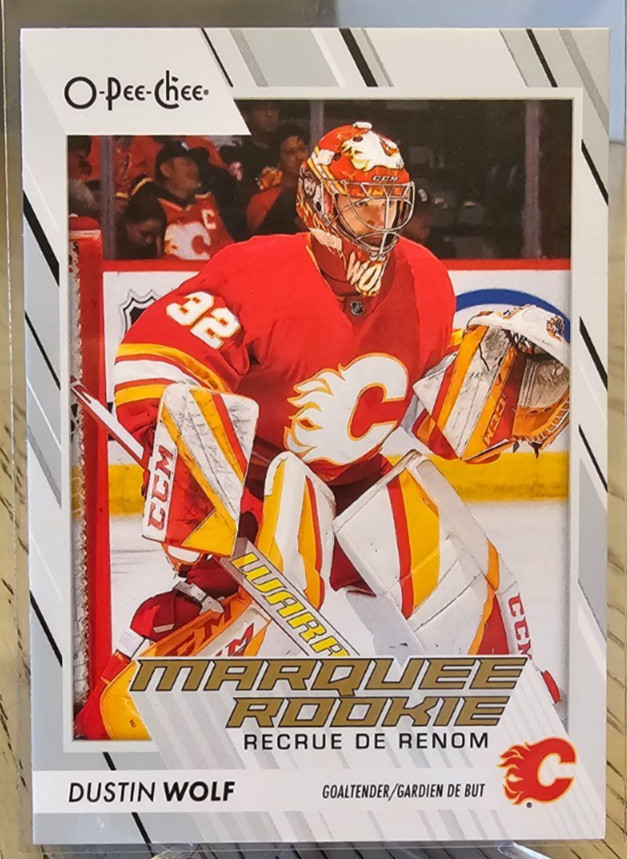 2023-24 O-Pee-Chee Marquee Rookie Dustin Wolf #574 Calgary Flames