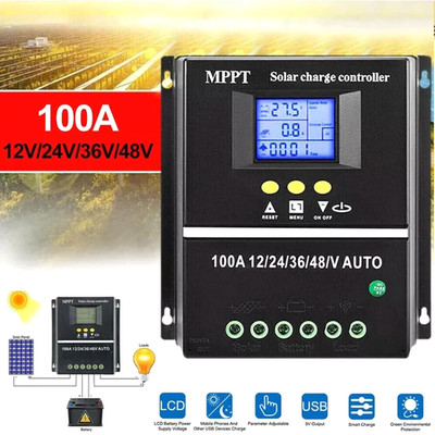 4000W 100A MPPT Solar PV Regler 12V 24V 36V 48V Solar Laderegler Controller LCD