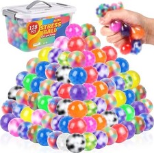 128-Pack Stress Balls for Adults Bulk Squishy Fidget Soft Ball Anxiety Relief