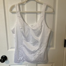 Vintage Lorraine Camisole Cami Top Sz 38 White W Lace Nylon NEW