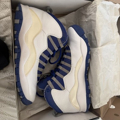 AIR JORDAN X 10 RETRO USED SIZE 10 WHITE OLD ROYAL STEALTH 487214 107