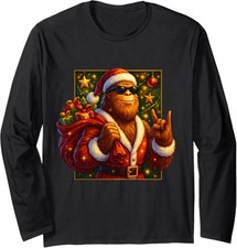 Christmas Funny Xmas Sasquatch Santa Bigfoot Gifts Long Sleeve T-Shirt
