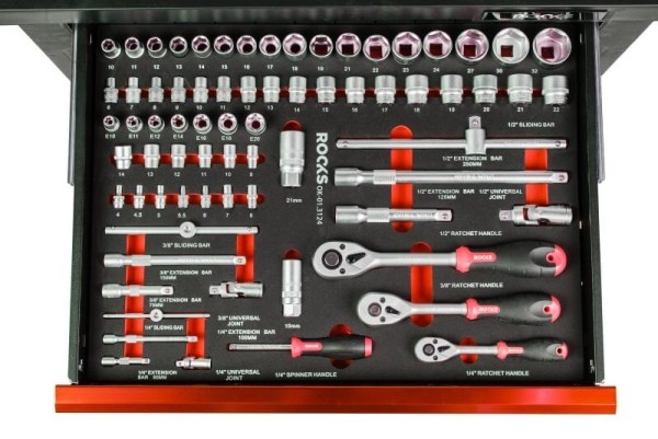 Jeu d'outils 1/2" 3/8" 1/4" 72 pièces idéal pour l'entretien auto et moto en garage