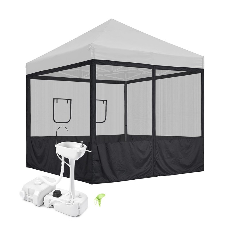 InstaHibit 10x10' Canopy Mesh Sidewalls 17L Portable Hand Wash Station Set