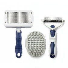 BPG Pet Grooming Tools for Dogs & Cats- 3 Piece Dog Grooming Kit, Slicker Bru...