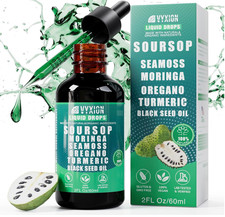 Soursop Bitters 10-in-1 Drops w/ Sea Moss, Moringa, Black Seed Oil   2oz Vegan