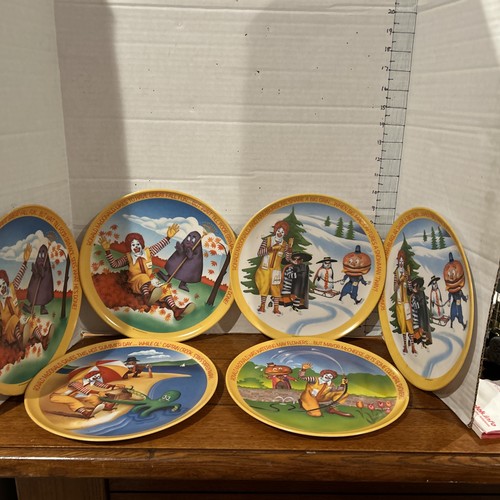 L0T of 6 McDonalds 1977 Spring Summer Winter Fall Plates Complete Set Lexington