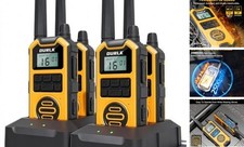 Walkie Talkies for Adults Long Range - Waterproof Rechargeable 4 Pack Yellow