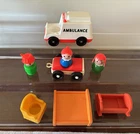 VINTAGE FISHER PRICE LITTLE PEOPLE LOT     furniture / vehicles / people