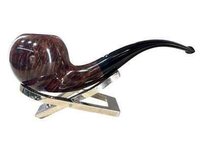 SASIENI 4 Dot Bent Tomato Pipe, Smooth Walnut in Brown Burl
