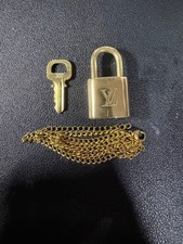 Louis Vuitton Metal Lock and Chain with Key Accessory