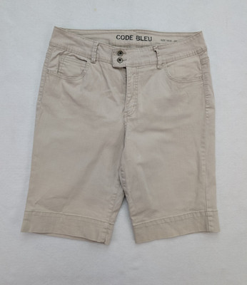 Code Bleu Women's Short Size 14/31 Beige Denim Bermuda 11'' Inseam