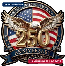 250th Anniversary USA Car Decal Sticker,5Pcs USA Patriotic 4th of July 1776-2026