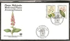 United Nations / Geneva SC # 186-187 Medicinal Plants FDC.