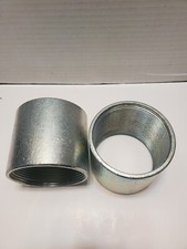 Lot of 2 Rigid Conduit Straight Coupling, 3", Steel, Galvanized 3.87" OD