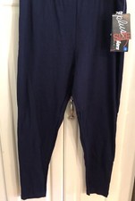 Vintage Flying Colors Womens Plus Size 2X Cotton Spandex Navy Leggings NWT