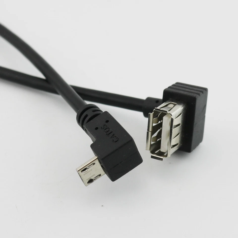 1x USB 2.0 A Female Angle to Micro USB 5 Pin Male Down Angled Adapter Cable 30cm - Image 3 of 4