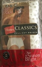 Hanes Classics Full-Cut White Briefs 3 Pack Size 40 Style 7760 Vintage 2001 NEW