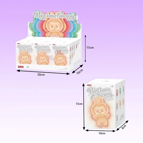 Gray/Black LABUBU V3-The Monsters Big Into Energy Series Plush Doll Vinyl Box