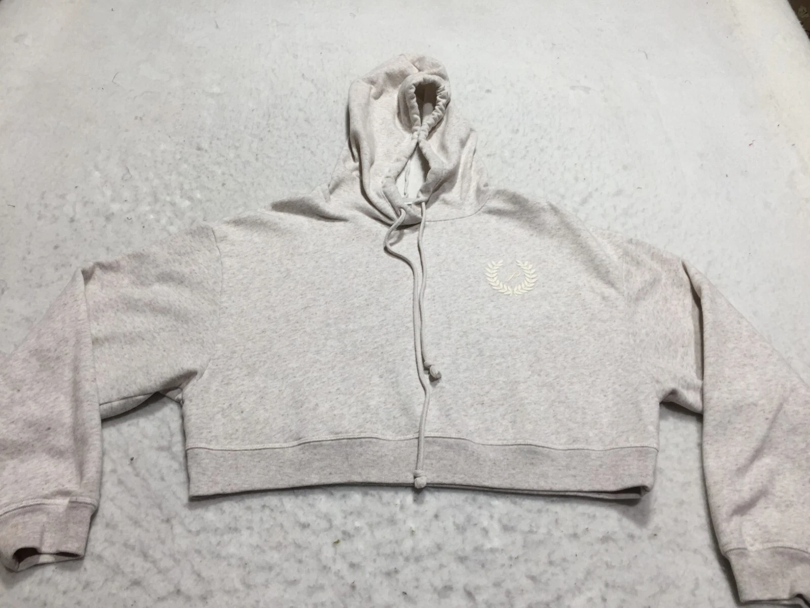 UNDERCOVER Felpa con cappuccio Victorias Secret rosa cropped donna M grigio medio stampa grafica logo