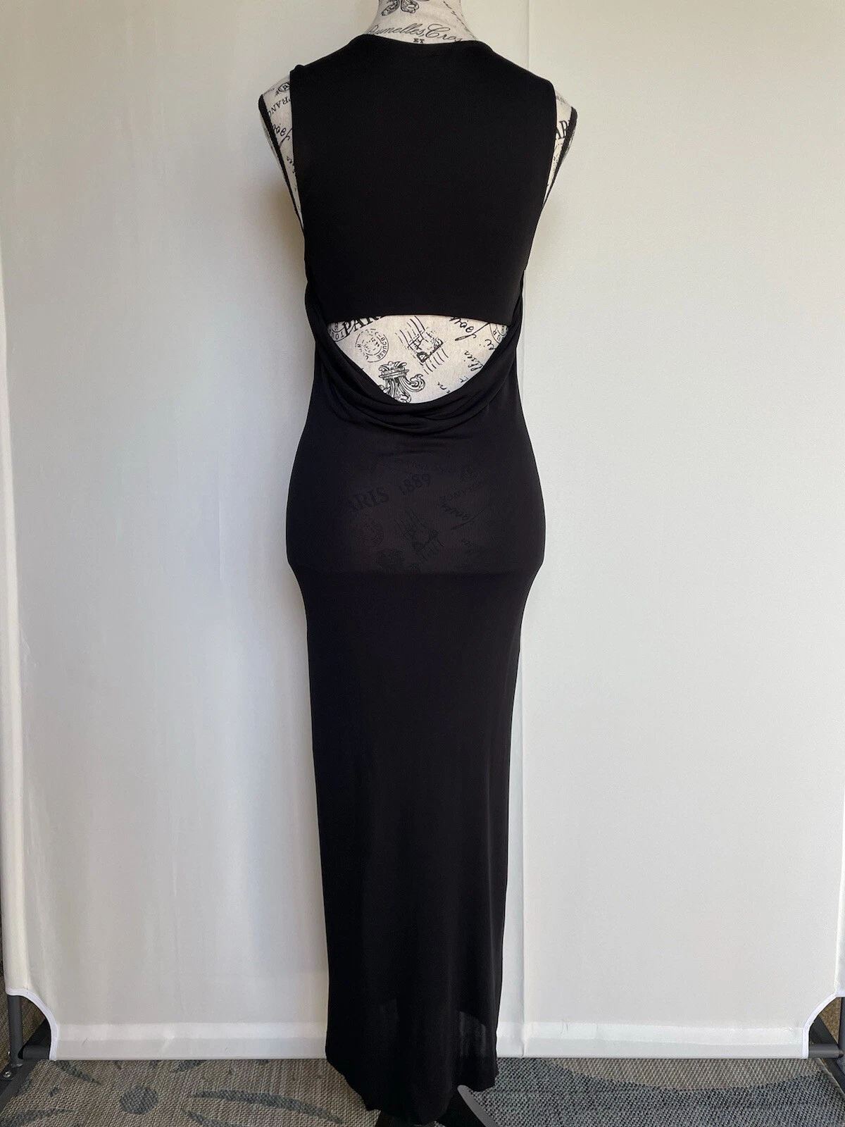 Abito midi T by Alexander Wang nero senza maniche con cappuccio dietro taglia S small