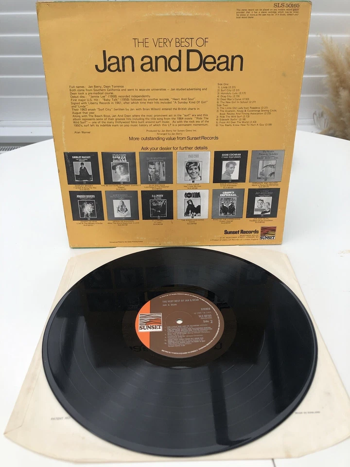 THE VERY BEST OF JAN AND DEAN Sunset records SLS 50165 1963 VINYL LP VG+ VG - Image 2 of 4
