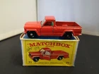 P899-MATCHBOX LESNEY No71B JEEP GLADIATOR PICKUP TRUCK & BOX. GREEN INTERIOR
