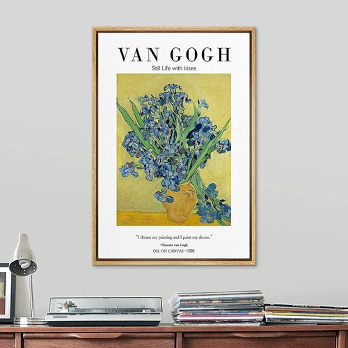 Vincent Van Gogh Flower in a Vase Framed Art Print Canvas Wall Art - Picture 3 of 8
