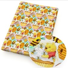Pooh FAUX LEATHER SHEET 8 x 12" Movie Cartoon 1251327 Bee Honey SMOOTH TEXTURE