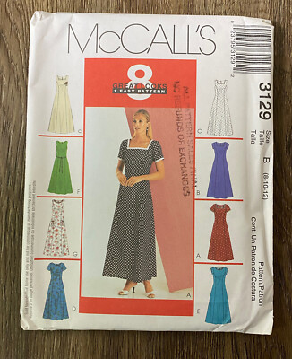 Mccall's 3129 Size 8 10 12 Misses' Miss Petite Dress
