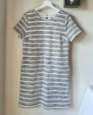 ANN TAYLOR Knit Lined Dress Size Small Striped Midi Dress Knee Length NWOT