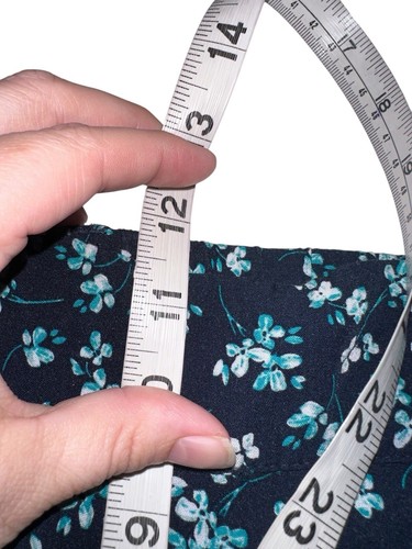 J Jill Womens Blue Ditsy Floral Wide Leg Split Pants Size L Elastic Waist - Picture 6 of 7