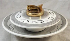 Vintage Mid Century Modern Evans Table Lighter Ceramic Dish Fish