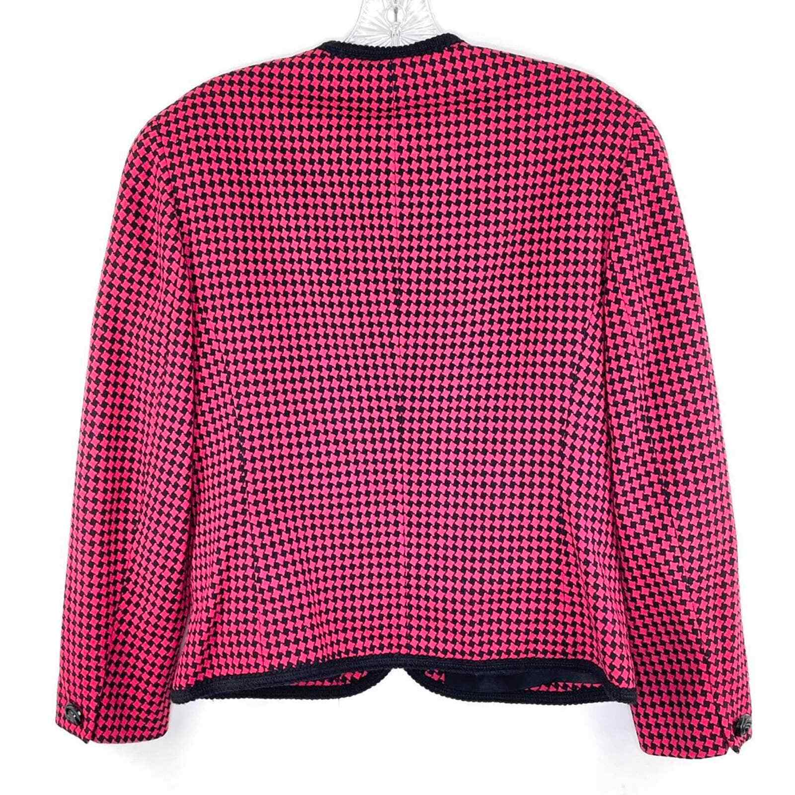 Pendleton 100% Virgin Wool Checked Pink Black Vin… - image 4