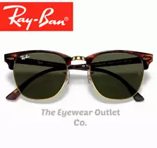 Store Display Rayban Clubmaster Tortoise RB3016 Green G15 Lens Men / Women 51mm