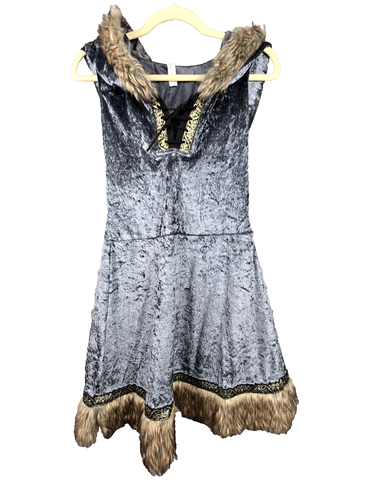 Archer Robin Hood Costume Adult S Faux Fur Lace Up Neckline Cosplay Halloween