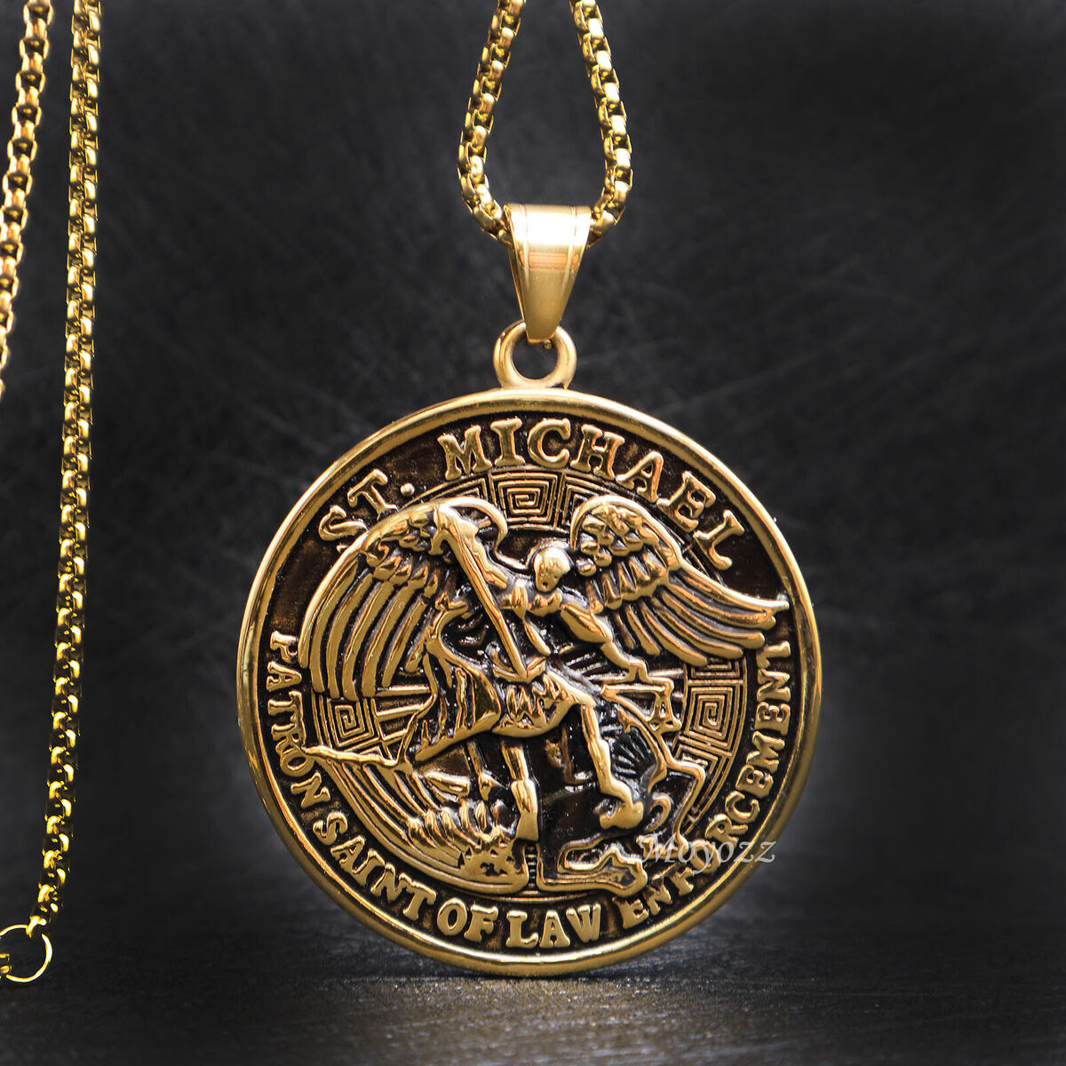 St. Michael Charm Small Medallion Pendant Sterling Silver St. Michael Charm Small Medallion Pendant Sterling Silver