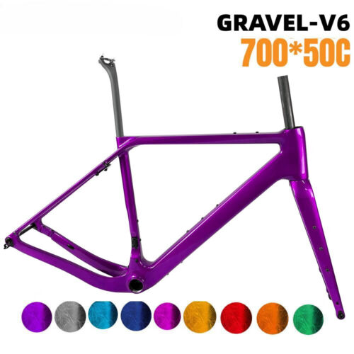 700*50C Carbon Gravel Road Bike Frameset Internal Routing Cyclocross Bike Frames - Picture 1 of 45