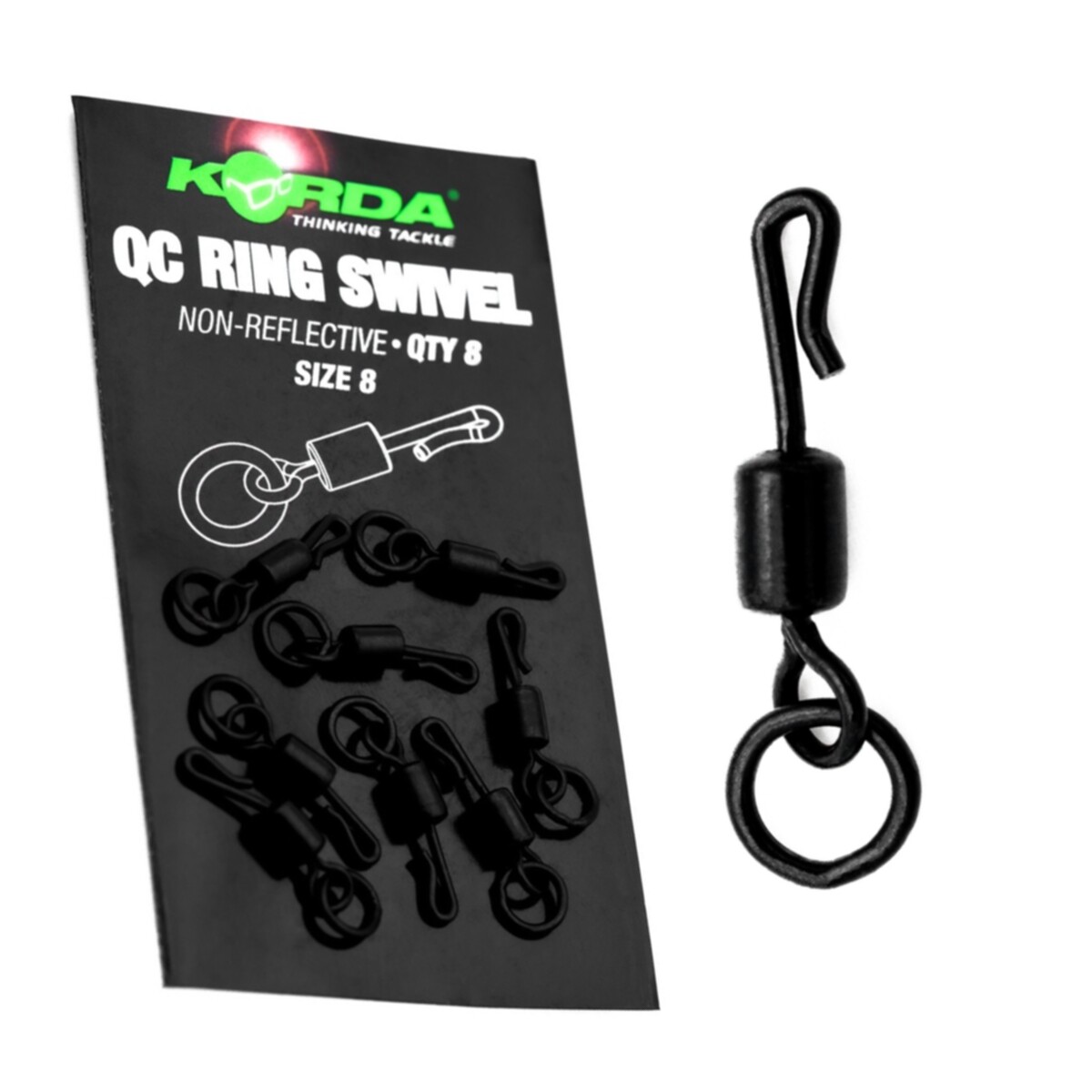 Korda Quick Change Ring Swivel Size 8 Carp Fishing Rig Making Heli Set up