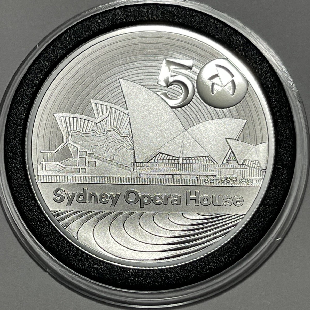 50th Anniversary Sydney Opera House Australia Coin 1 Troy Oz .999