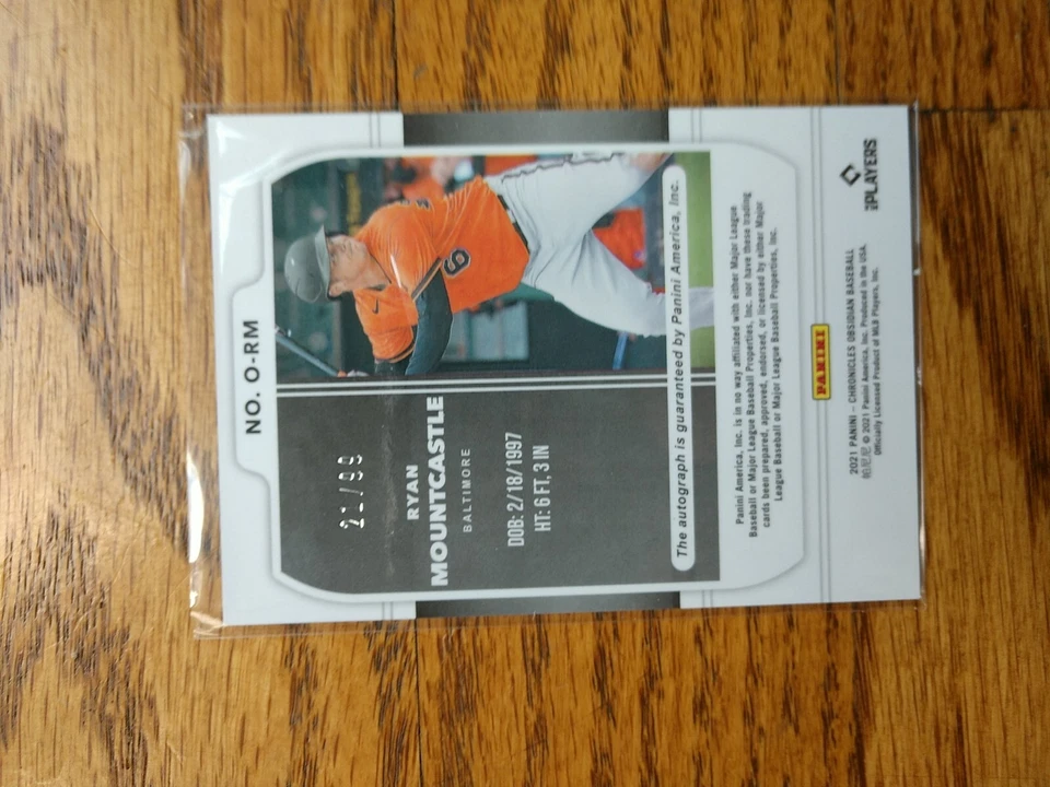 Ryan Mountcastle /99 RC Autograph 2021 Panini Chronicles Obsidian Prizm SP - Image 2 of 2
